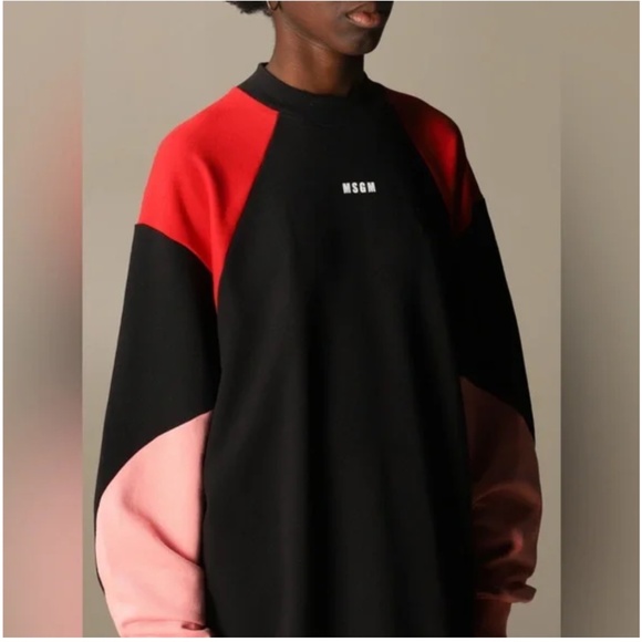 MSGM Cotton sweatshirt dress with logo - Picture 4 of 4